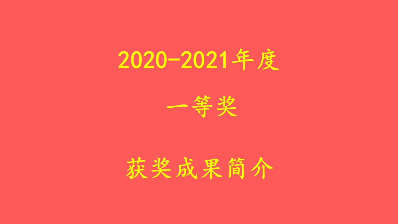 获奖成果简介 2020-2021年度一等奖
