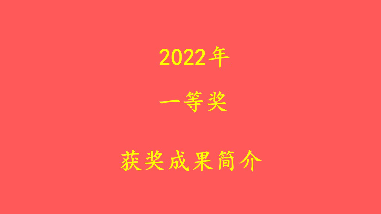 获奖成果简介2022年一等奖